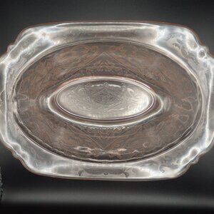 Vintage Federal Depression Glass Pink Madrid Oval Vegetable Bowl